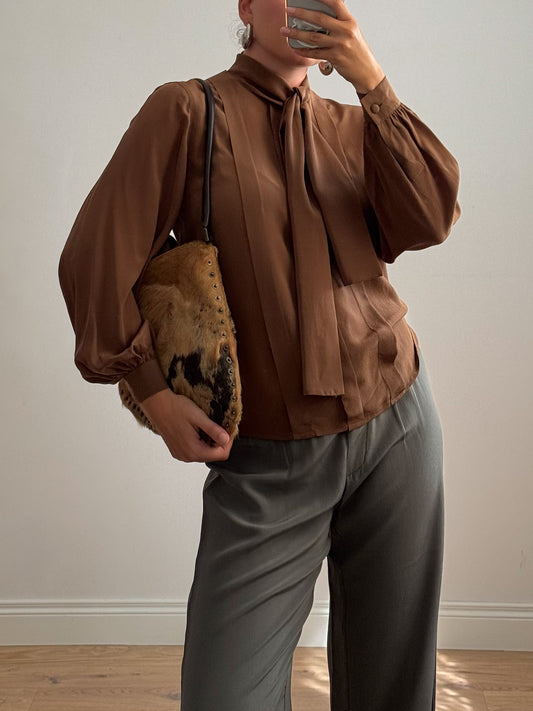 Pure silk brown blouse