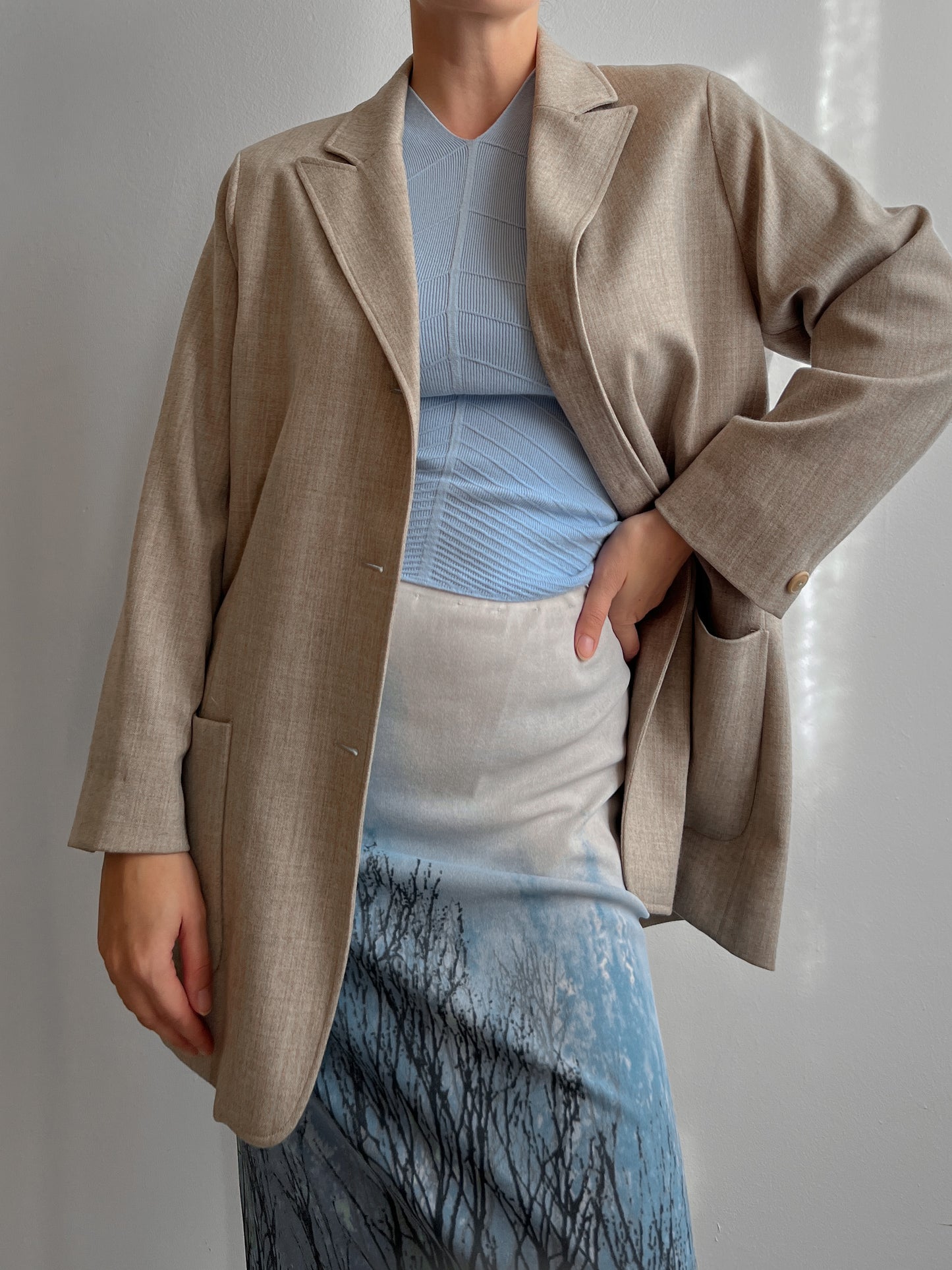 Pure wool sand blazer