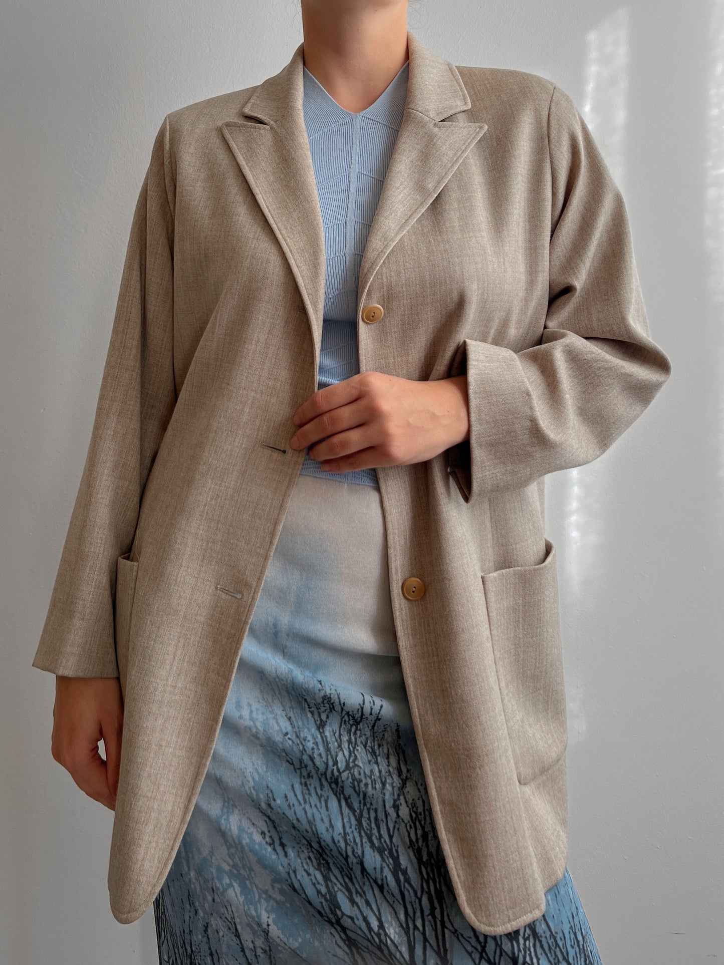 Pure wool sand blazer