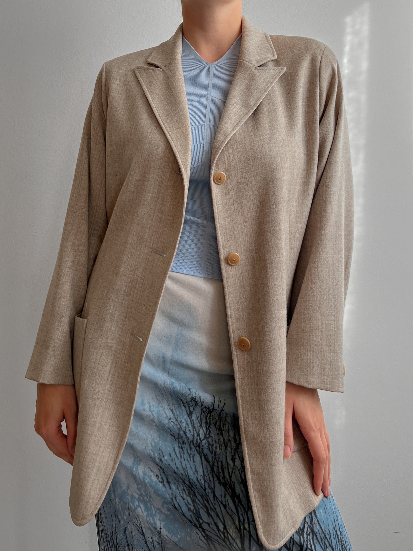 Pure wool sand blazer