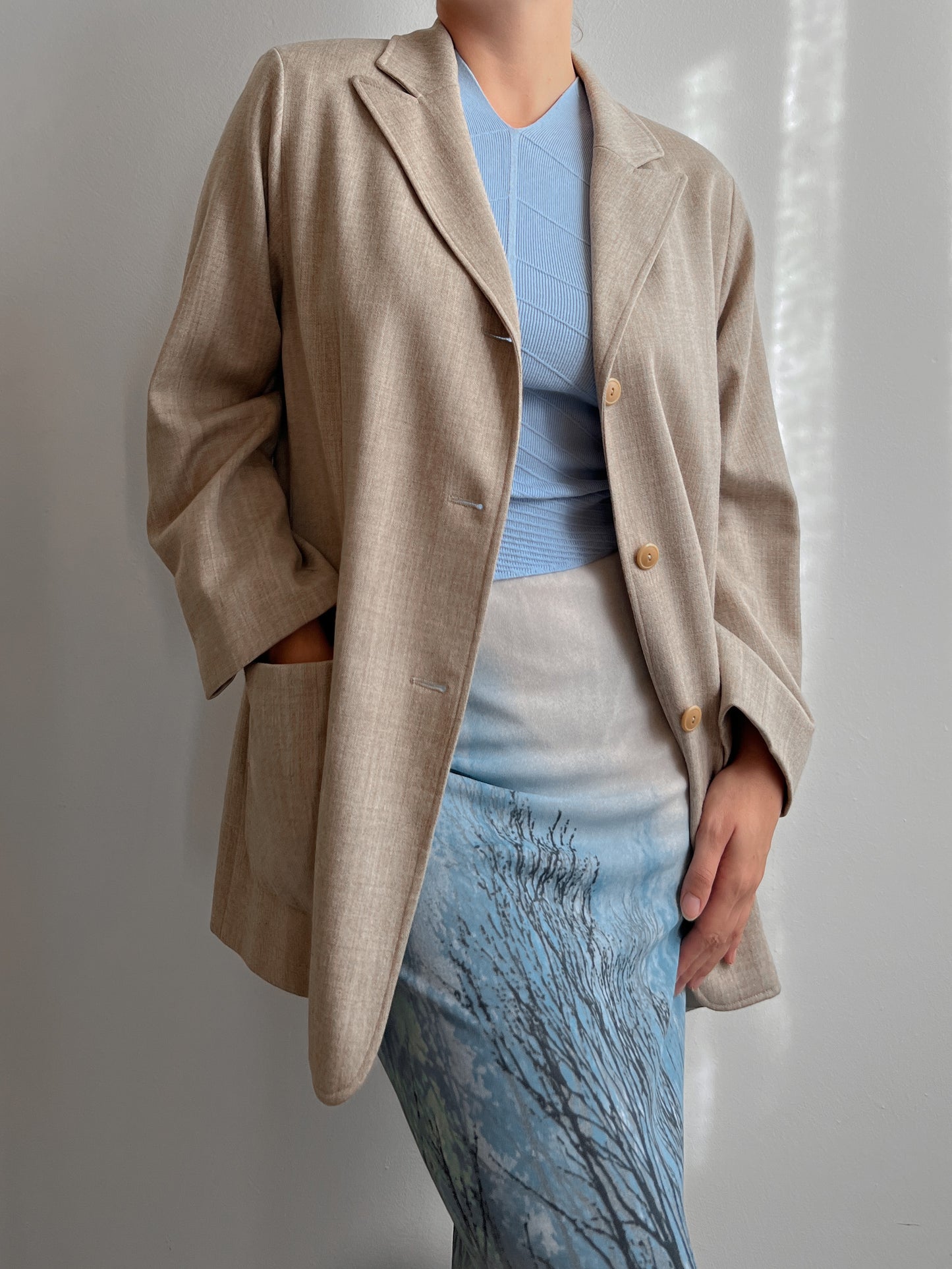 Pure wool sand blazer