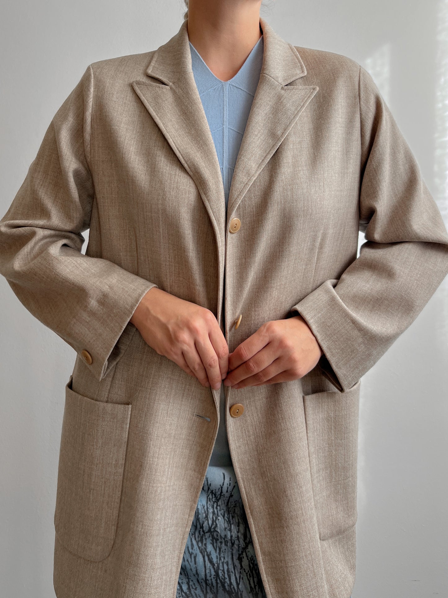 Pure wool sand blazer