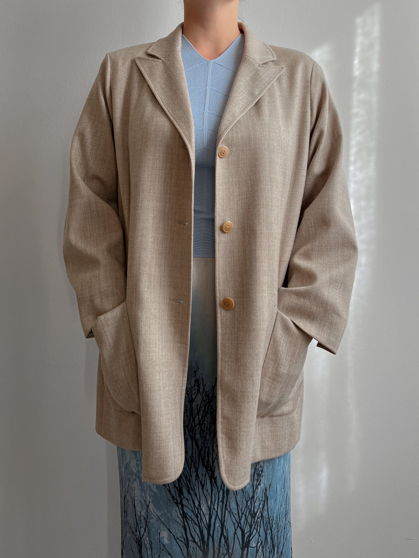 Pure wool sand blazer