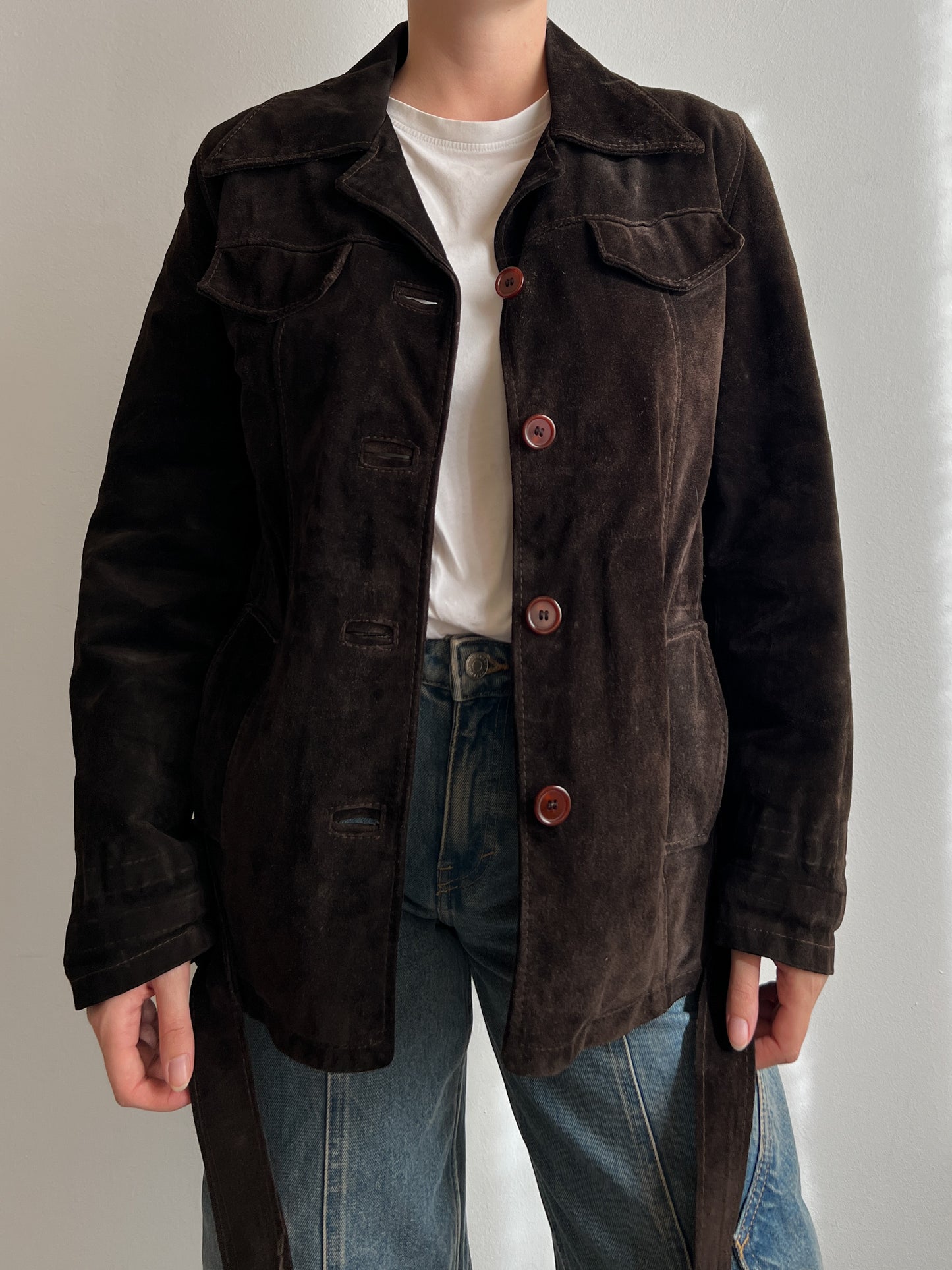 Real suede brown jacket