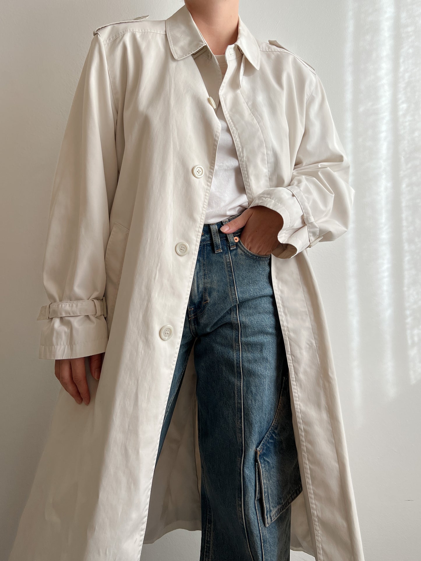 Classic ice long trench coat