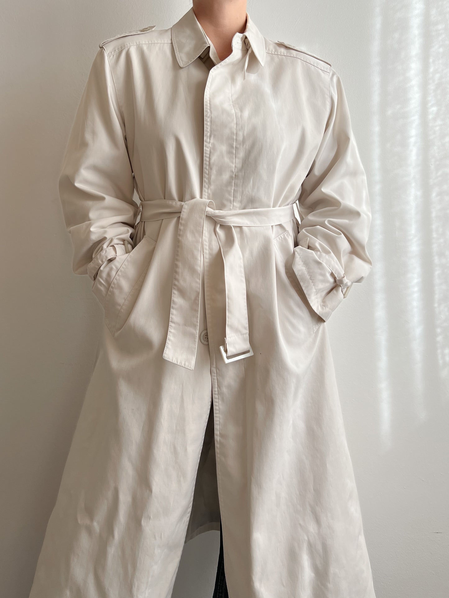 Classic ice long trench coat