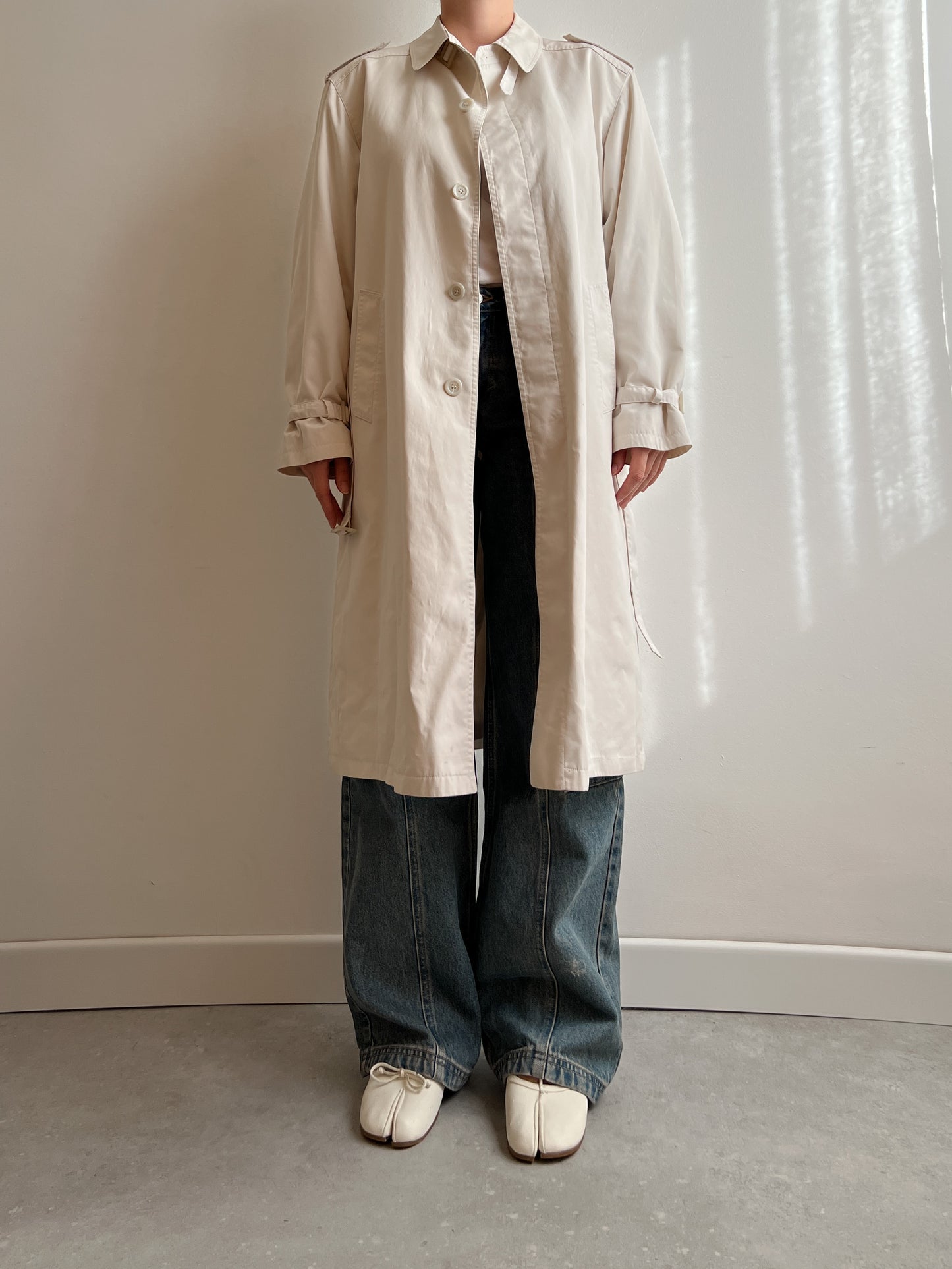 Classic ice long trench coat