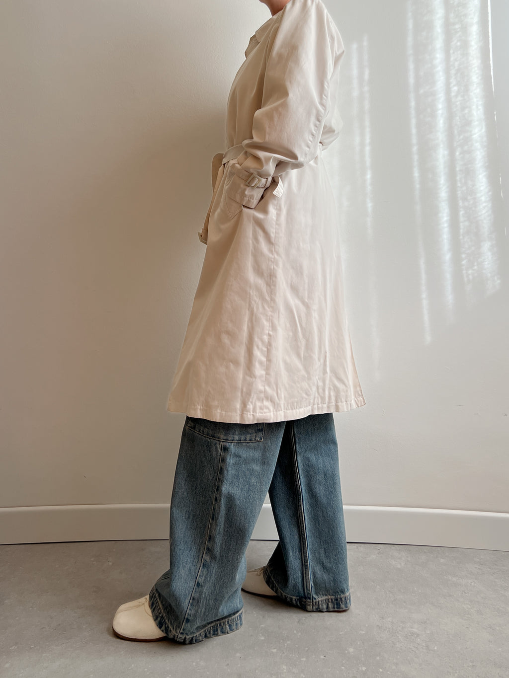 Classic ice long trench coat