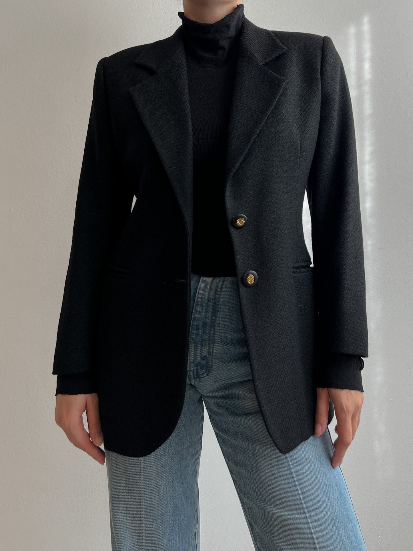 Pure virgin wool black blazer