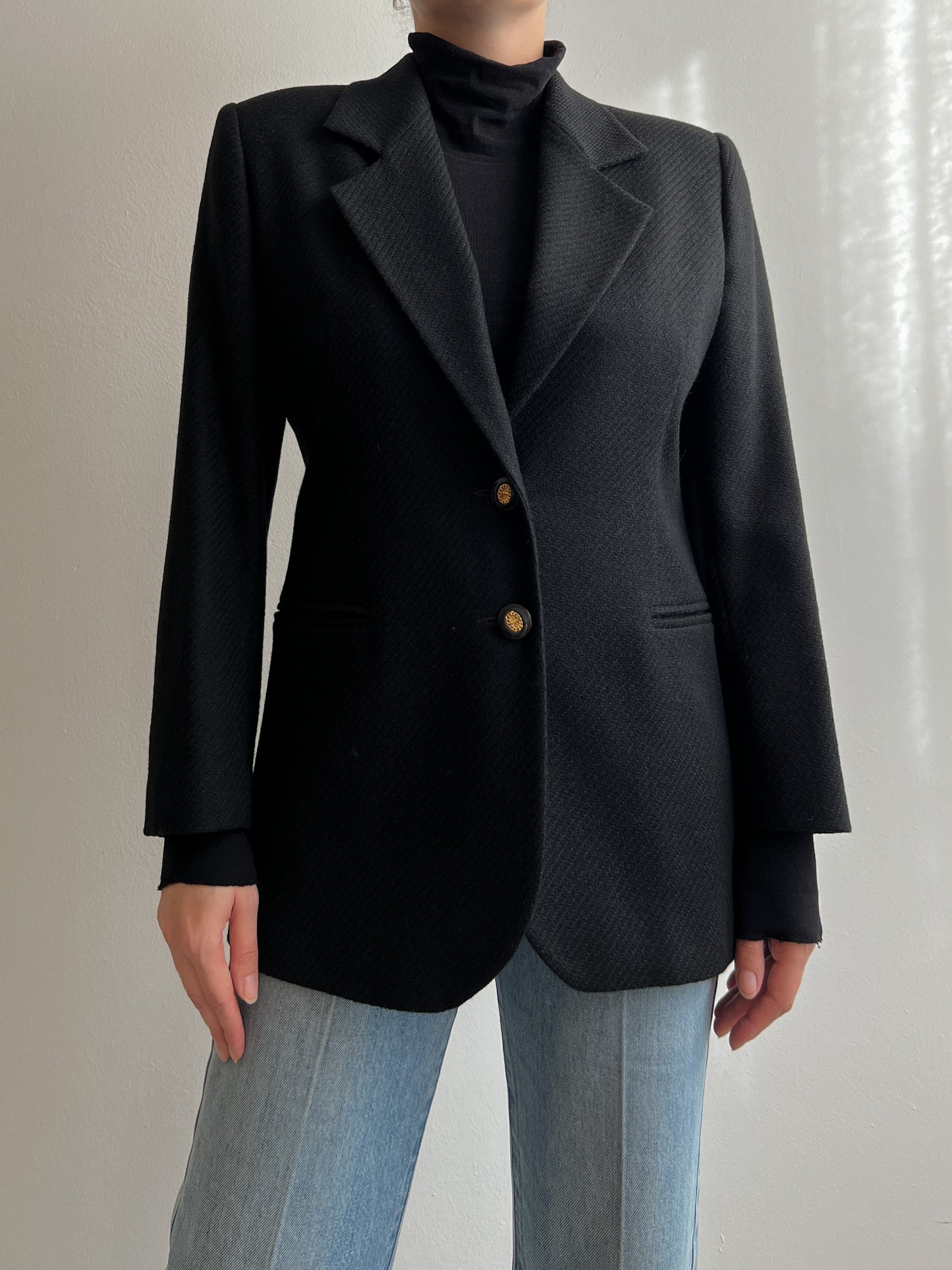 Pure virgin wool black blazer