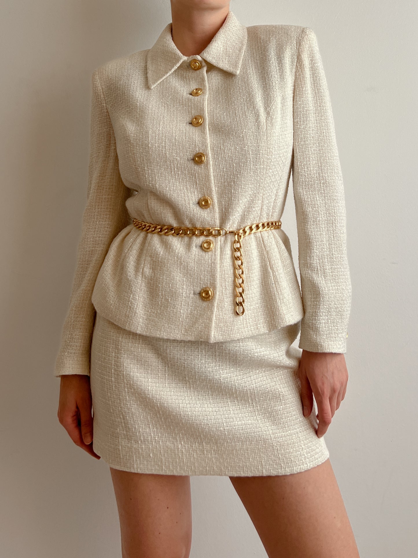 Tweed ivory suit