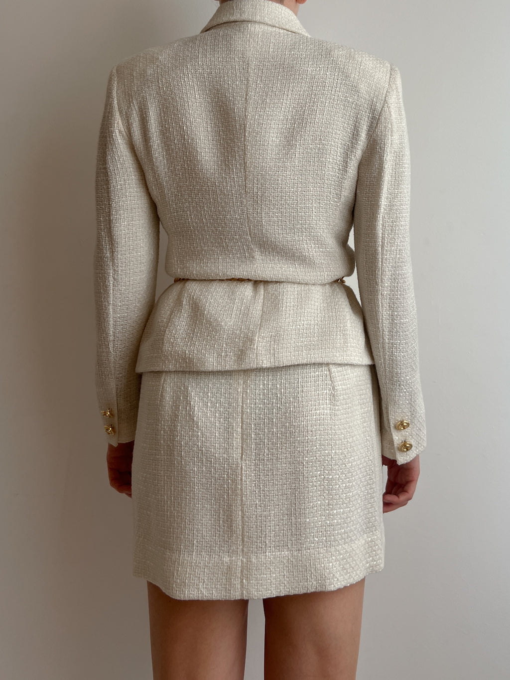 Tweed ivory suit