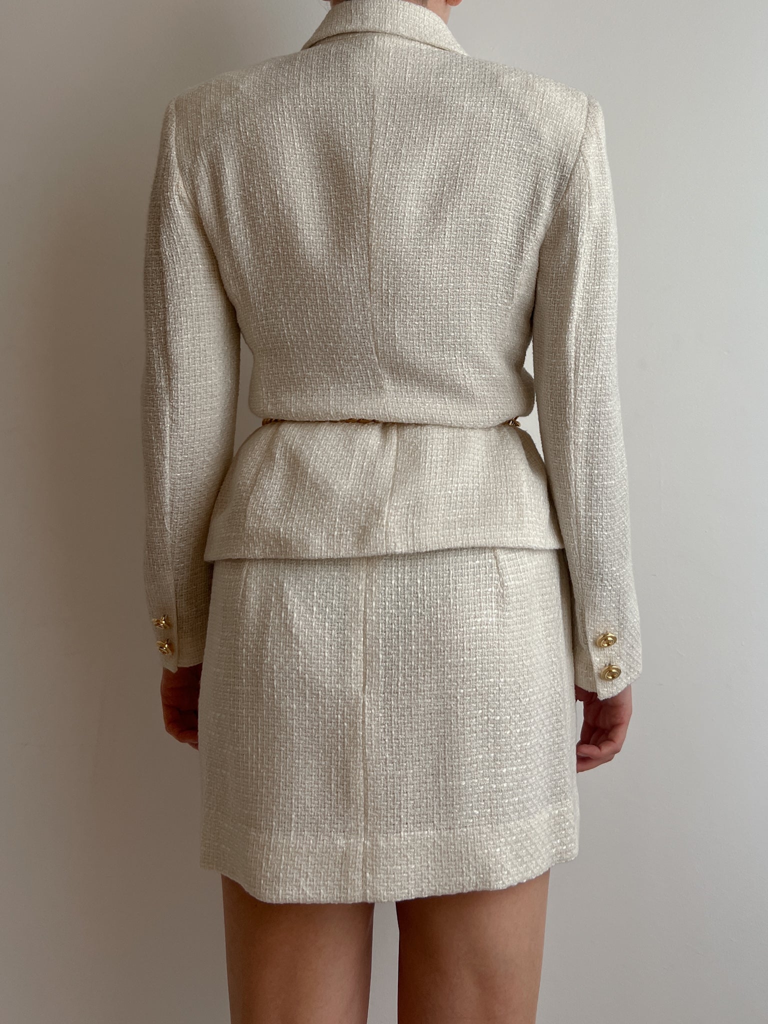 Tweed ivory suit
