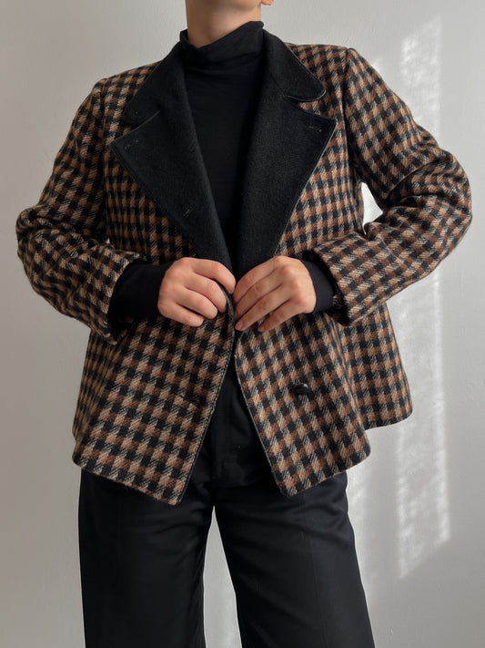 Wool and mohair checked jacket