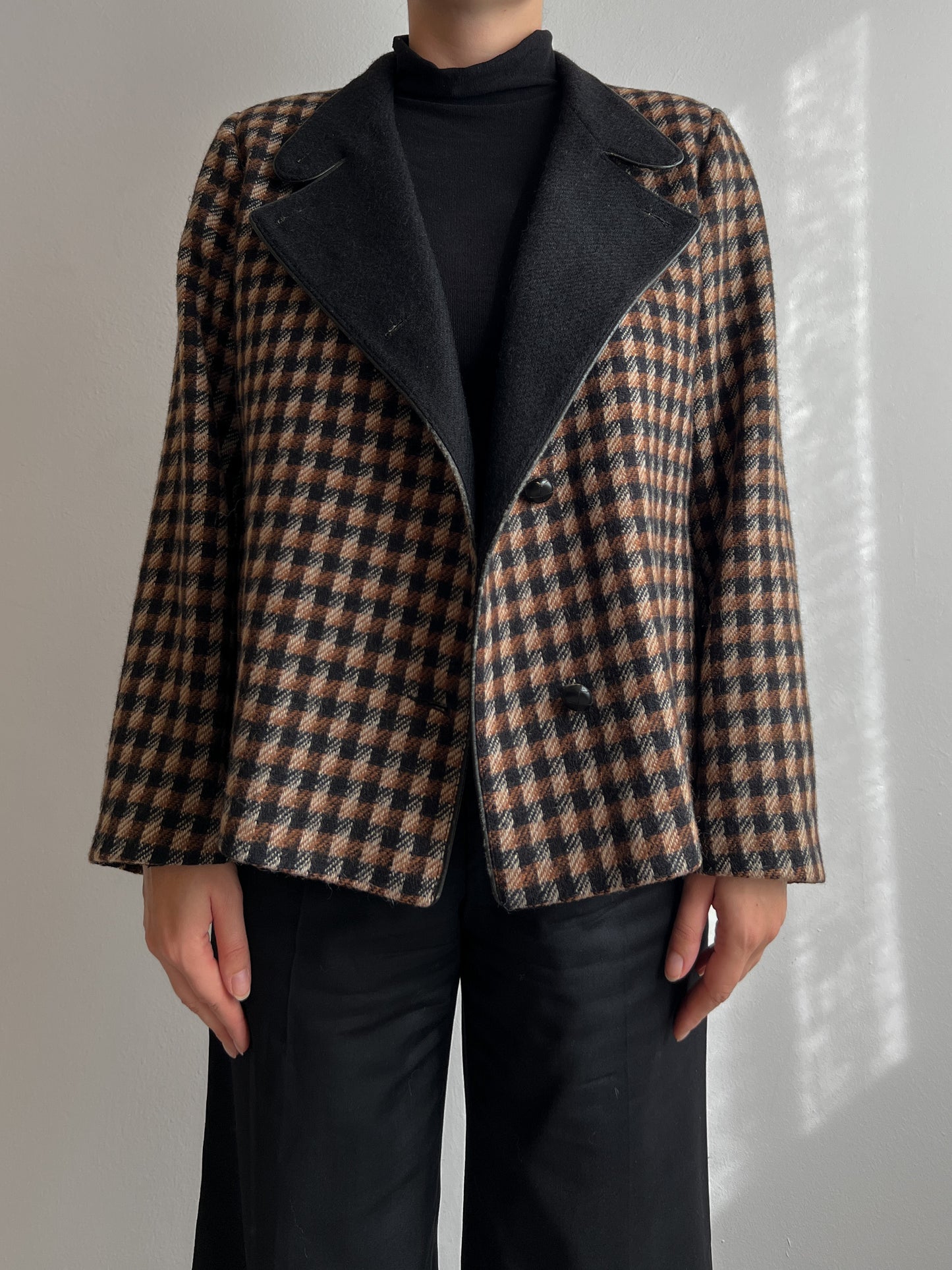 Wool and mohair checked jacket