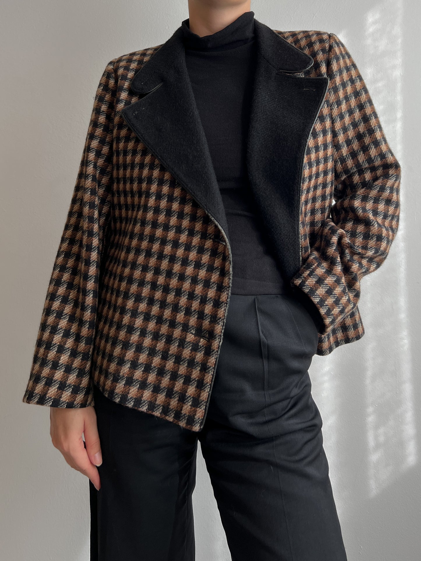 Wool and mohair checked jacket