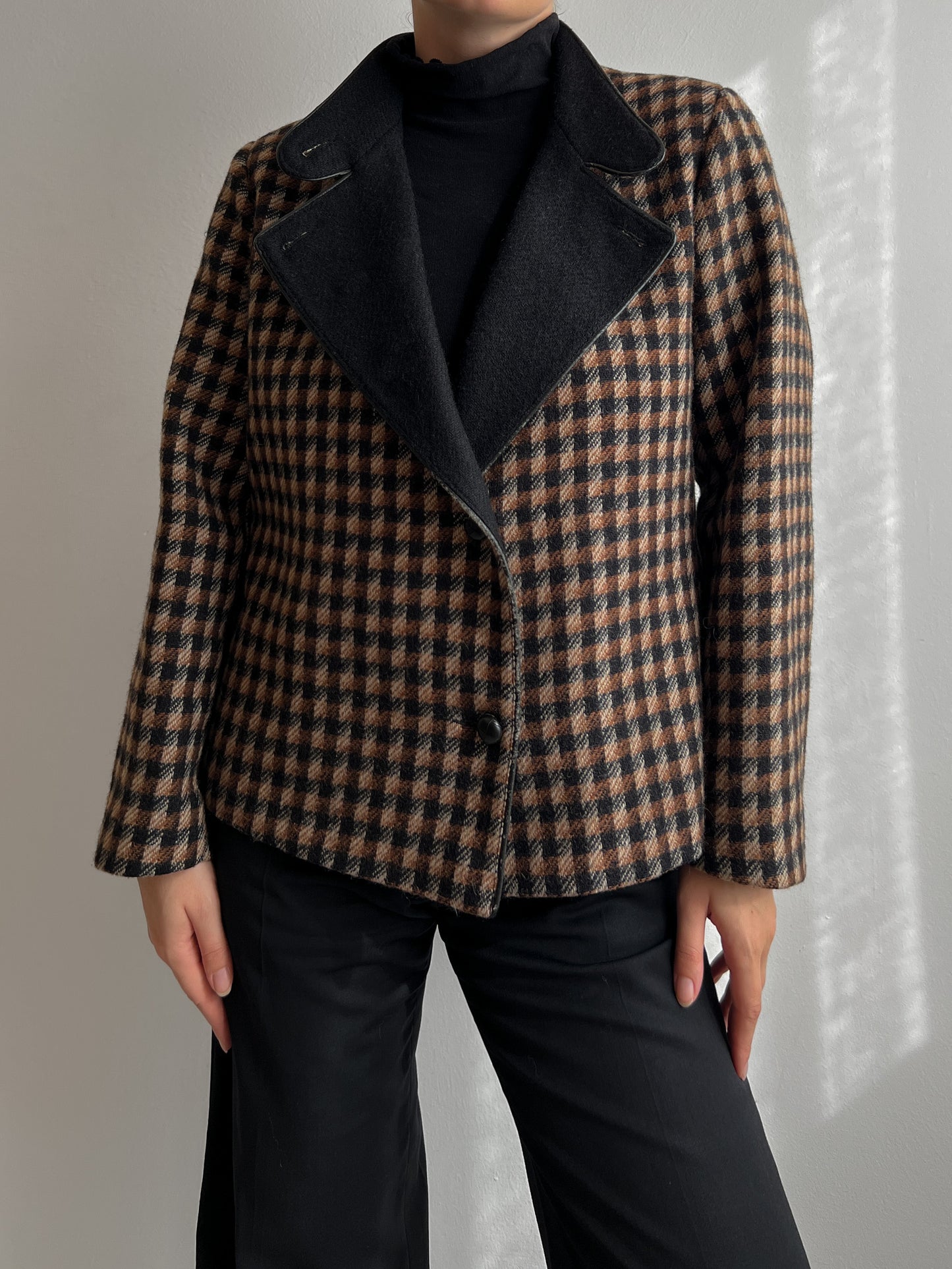 Wool and mohair checked jacket