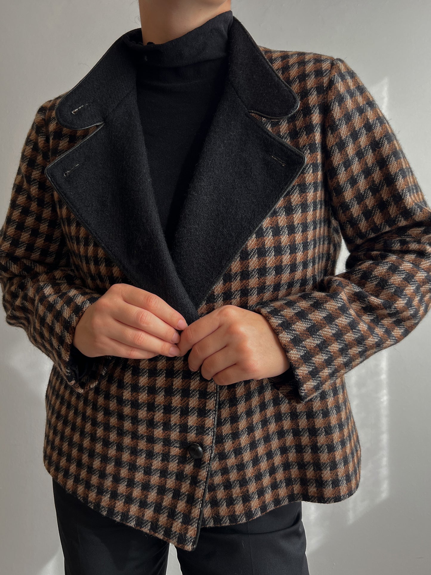 Wool and mohair checked jacket