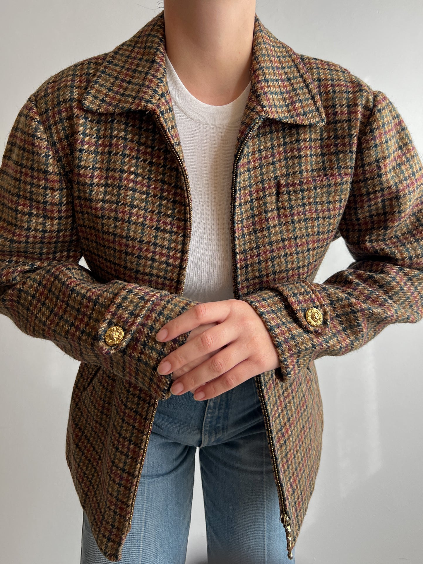 Pure wool checked jacket