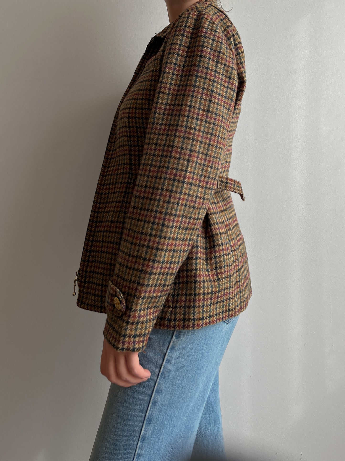 Pure wool checked jacket