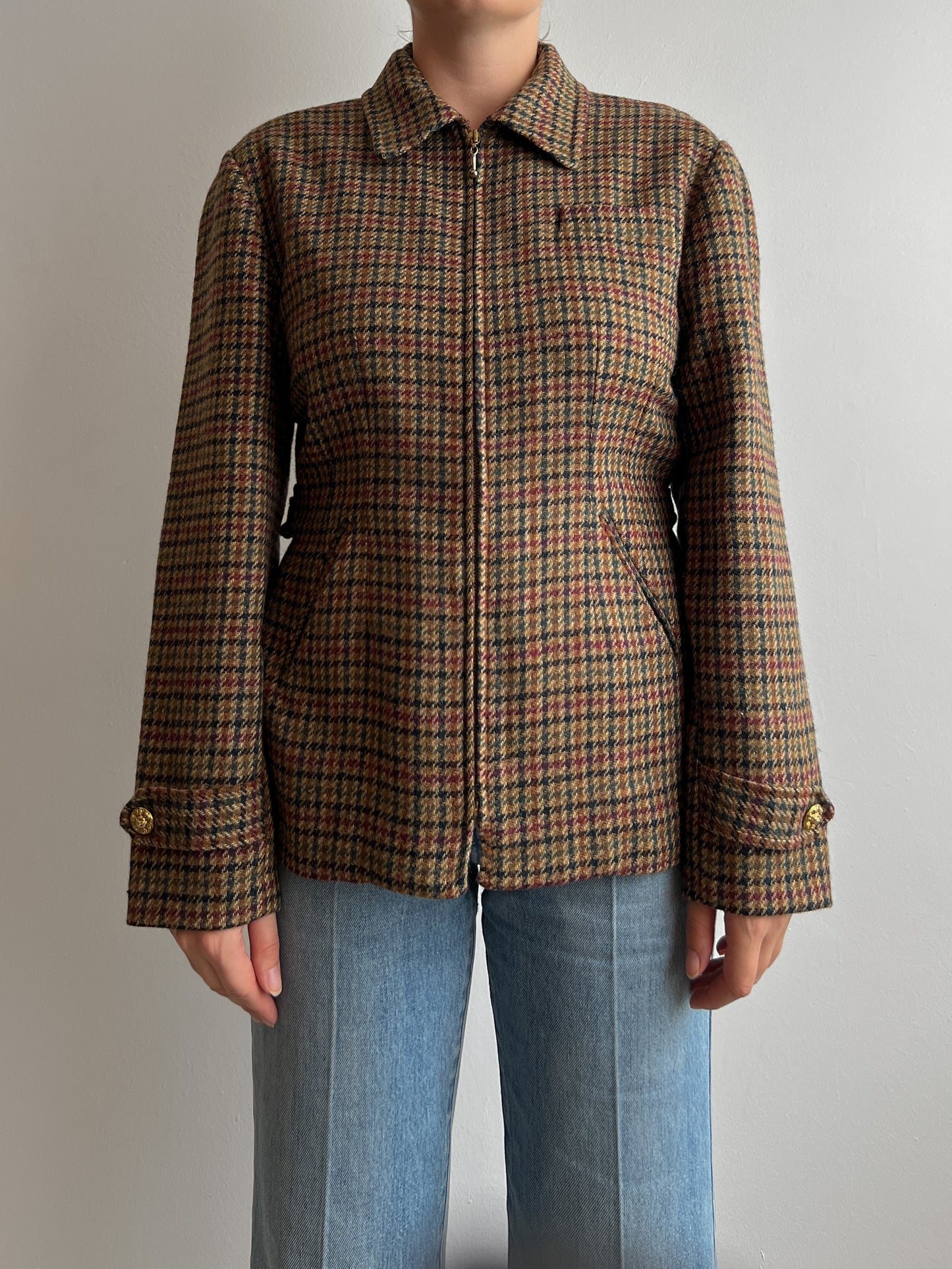 Pure wool checked jacket