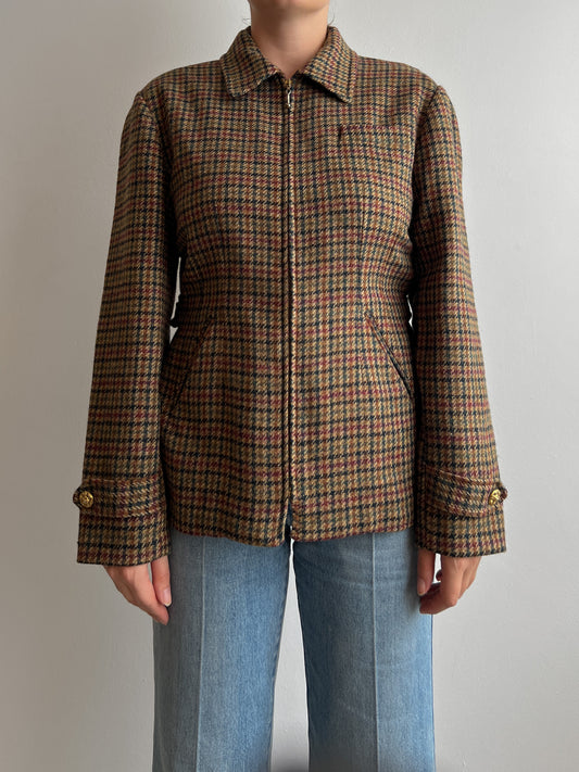 Pure wool checked jacket