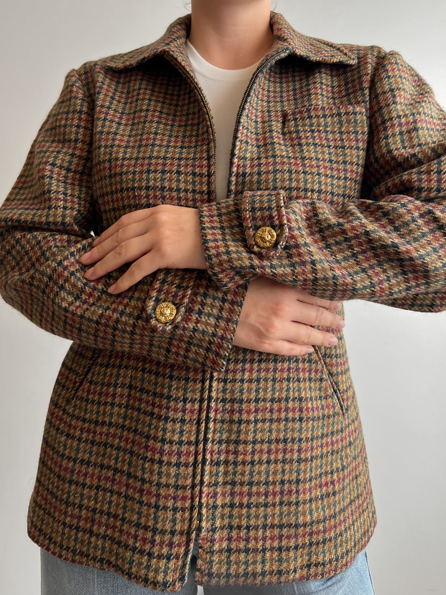 Pure wool checked jacket