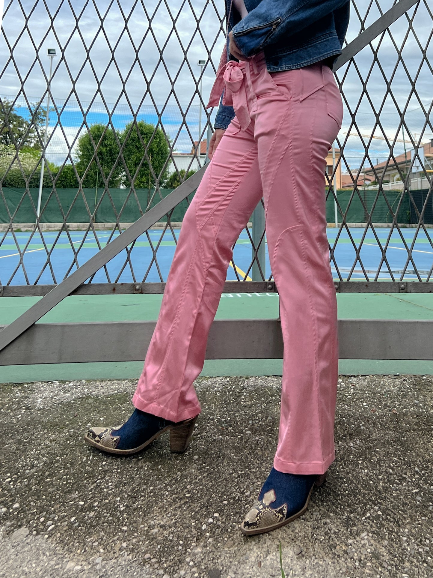 Blumarine satin pink pants