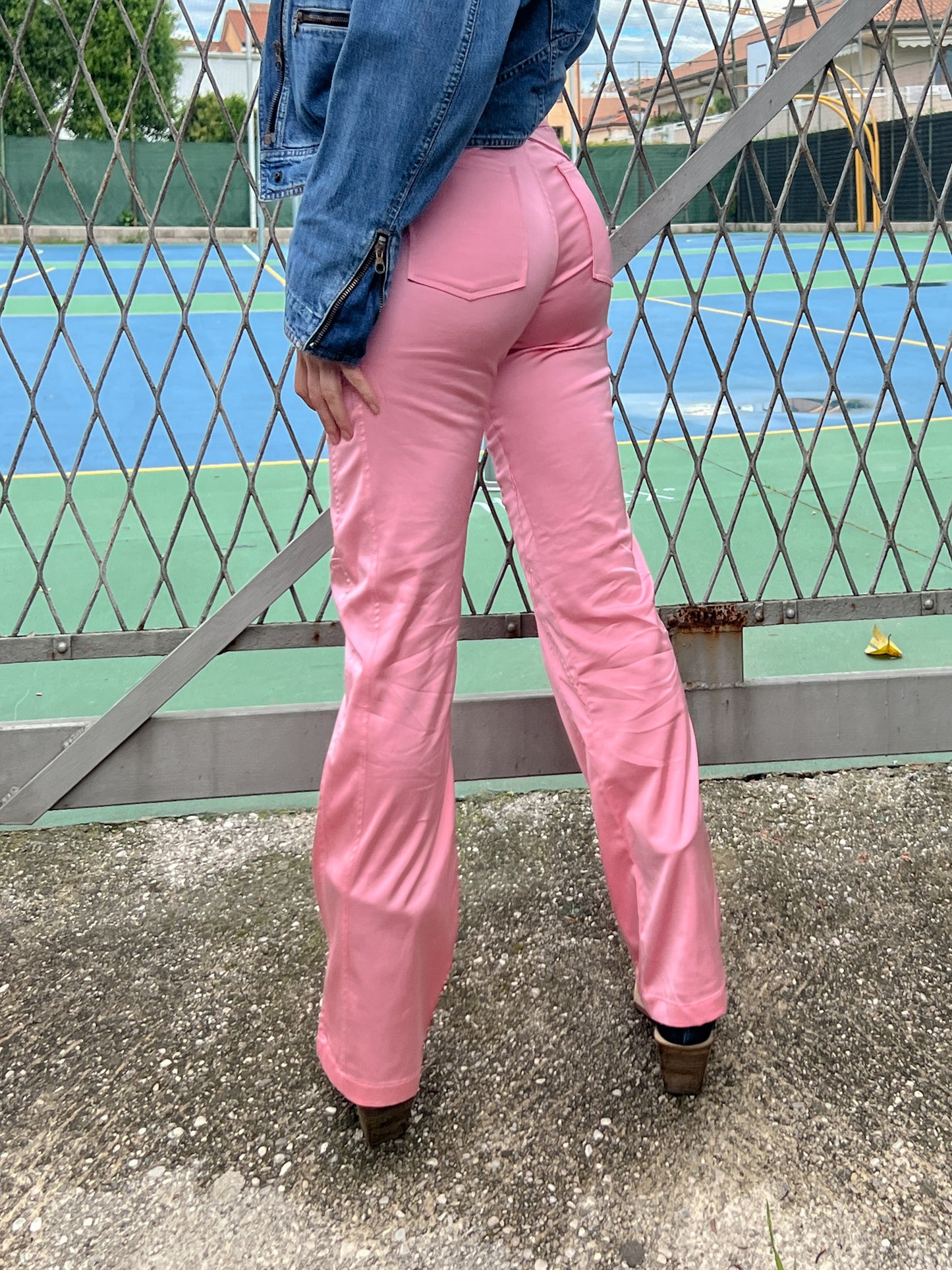 Blumarine satin pink pants