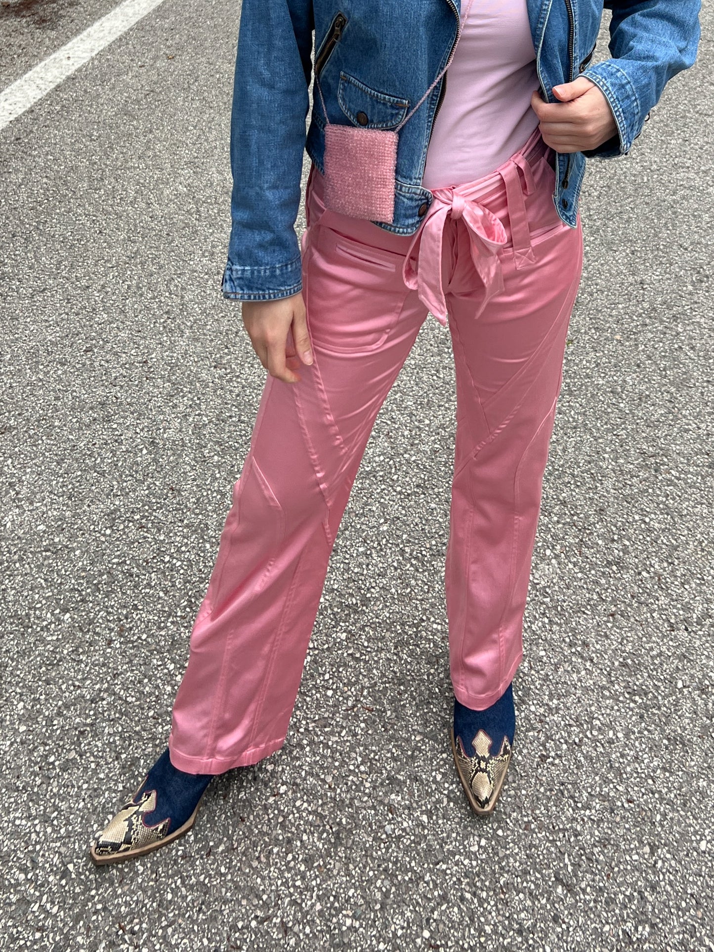 Blumarine satin pink pants