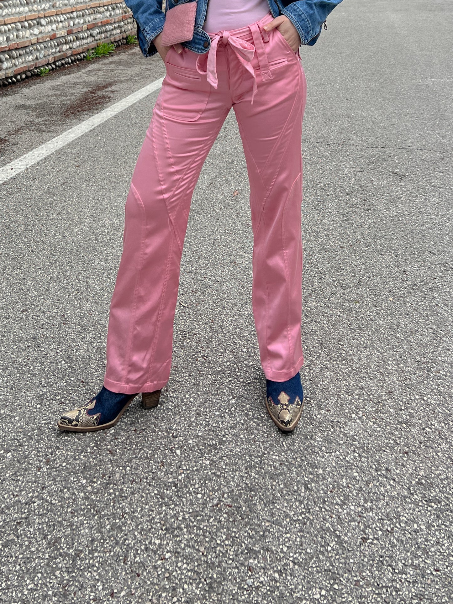 Blumarine satin pink pants