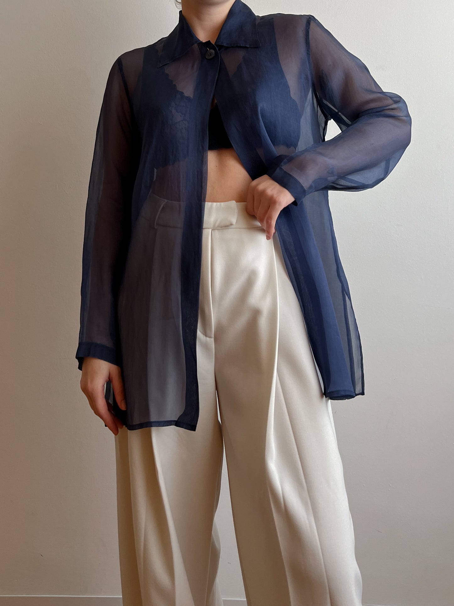 Pure silk blue blouse