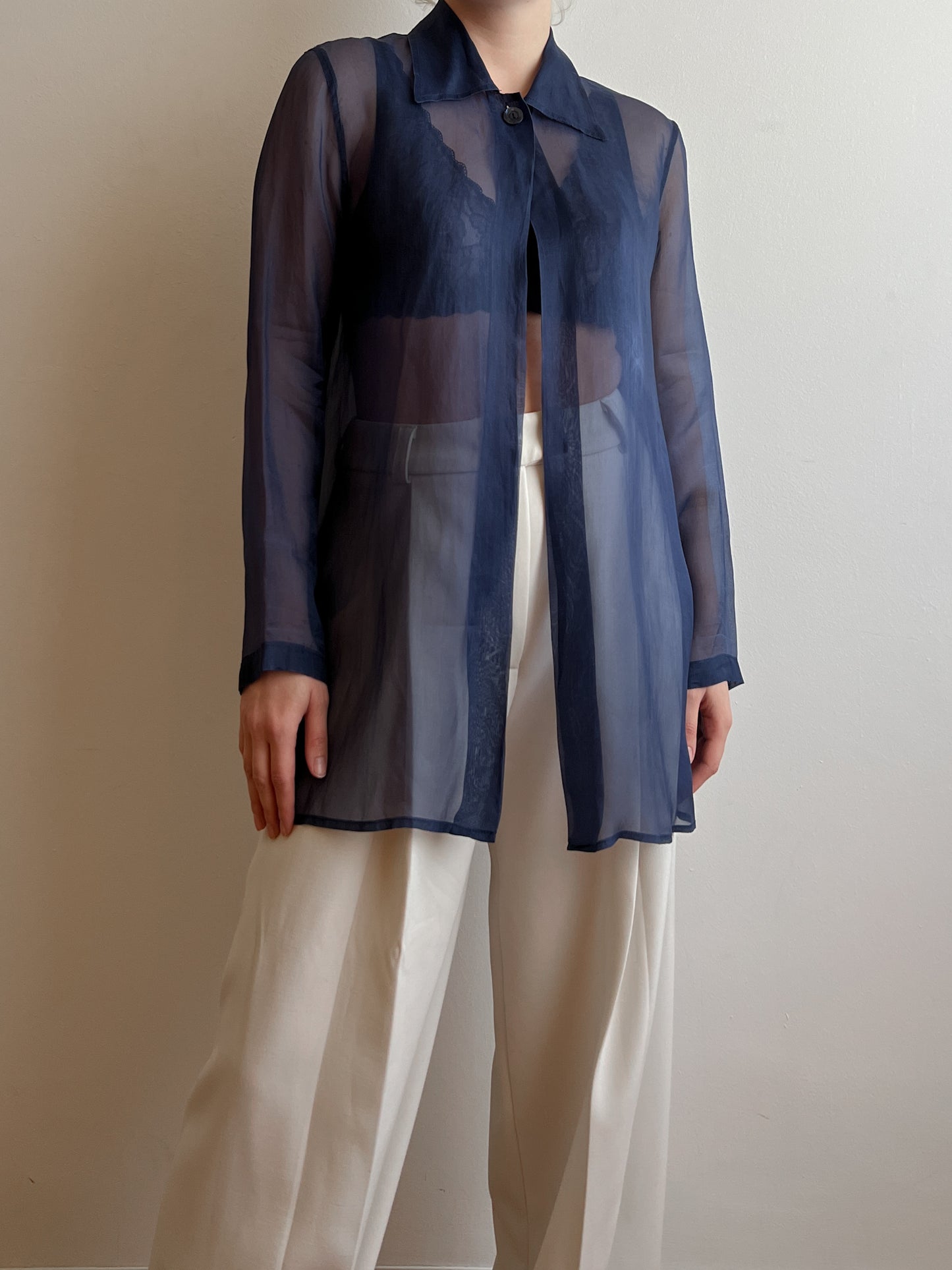 Pure silk blue blouse