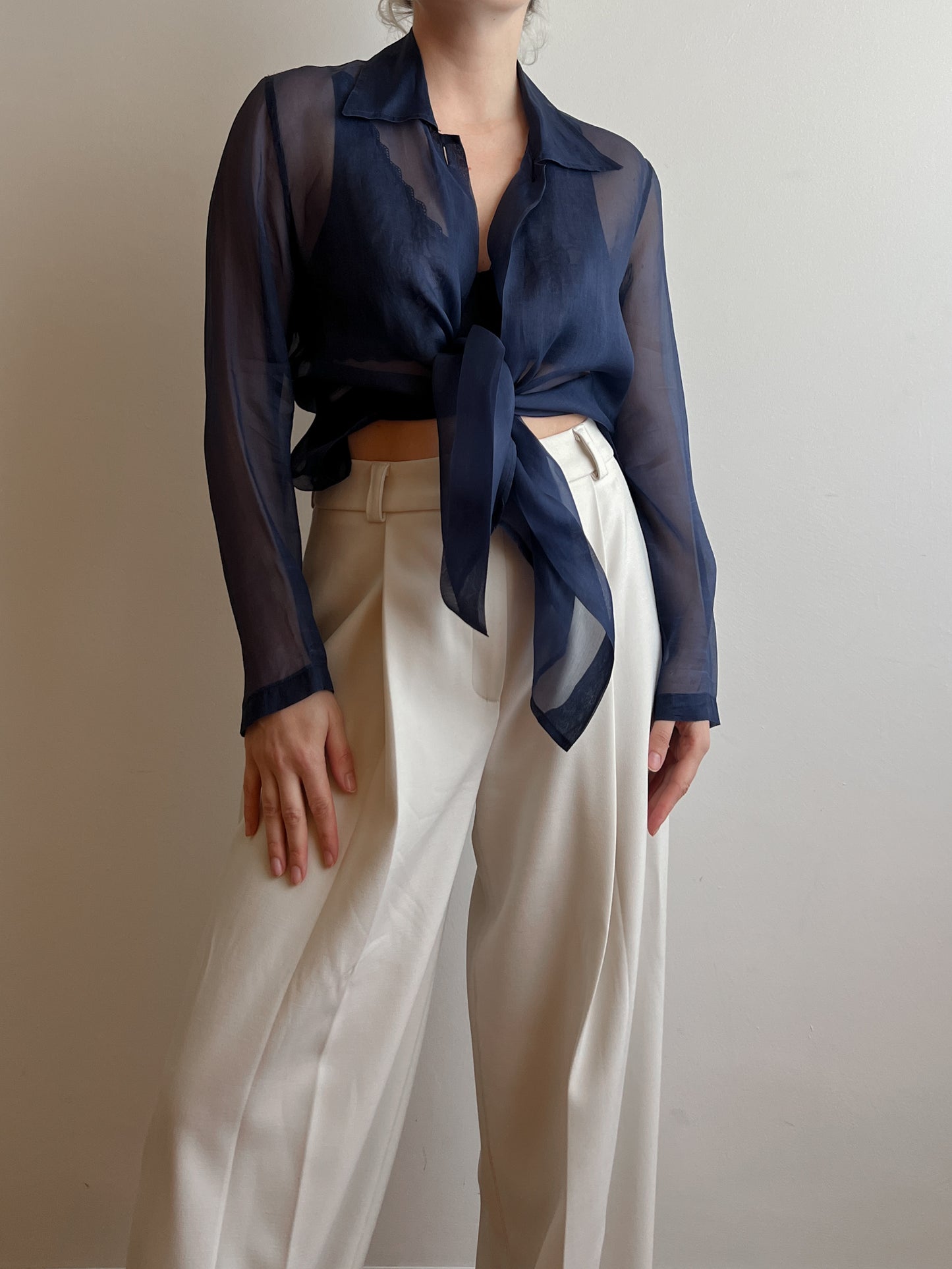 Pure silk blue blouse