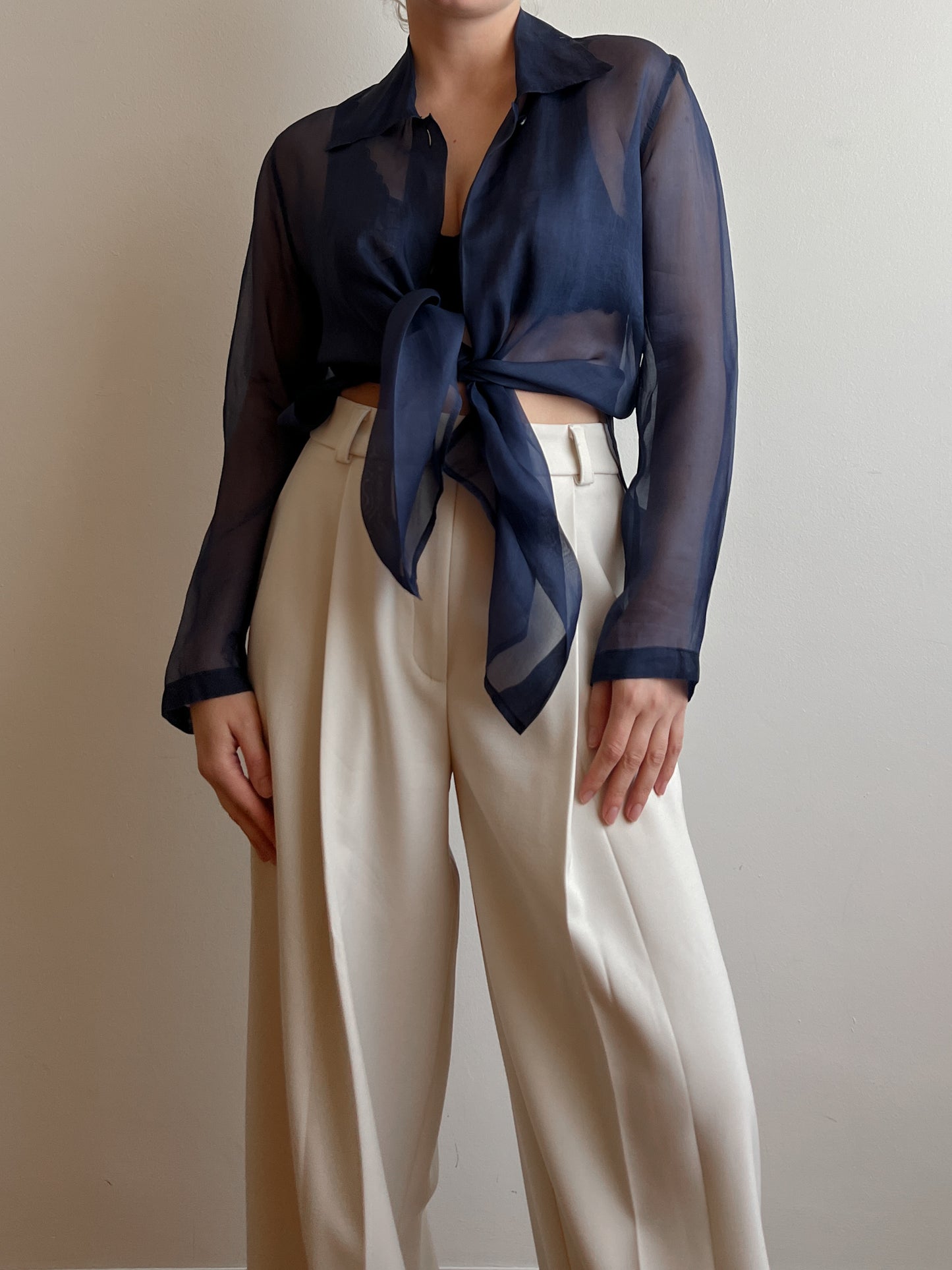 Pure silk blue blouse