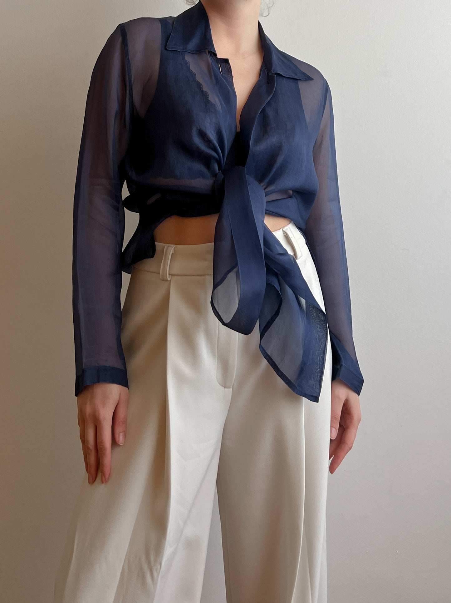 Pure silk blue blouse