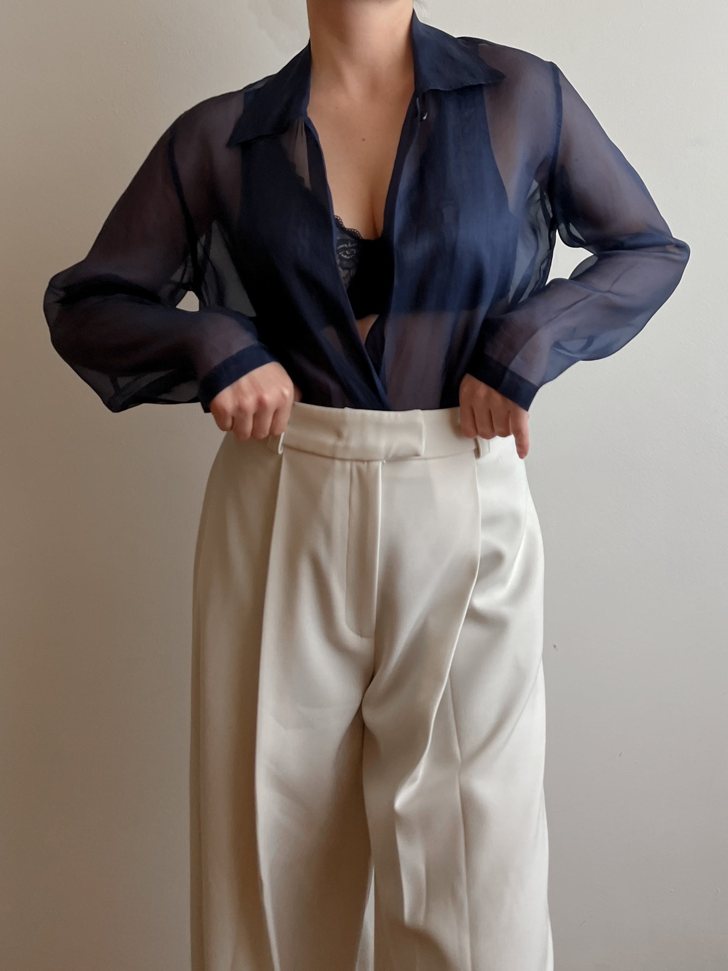 Pure silk blue blouse