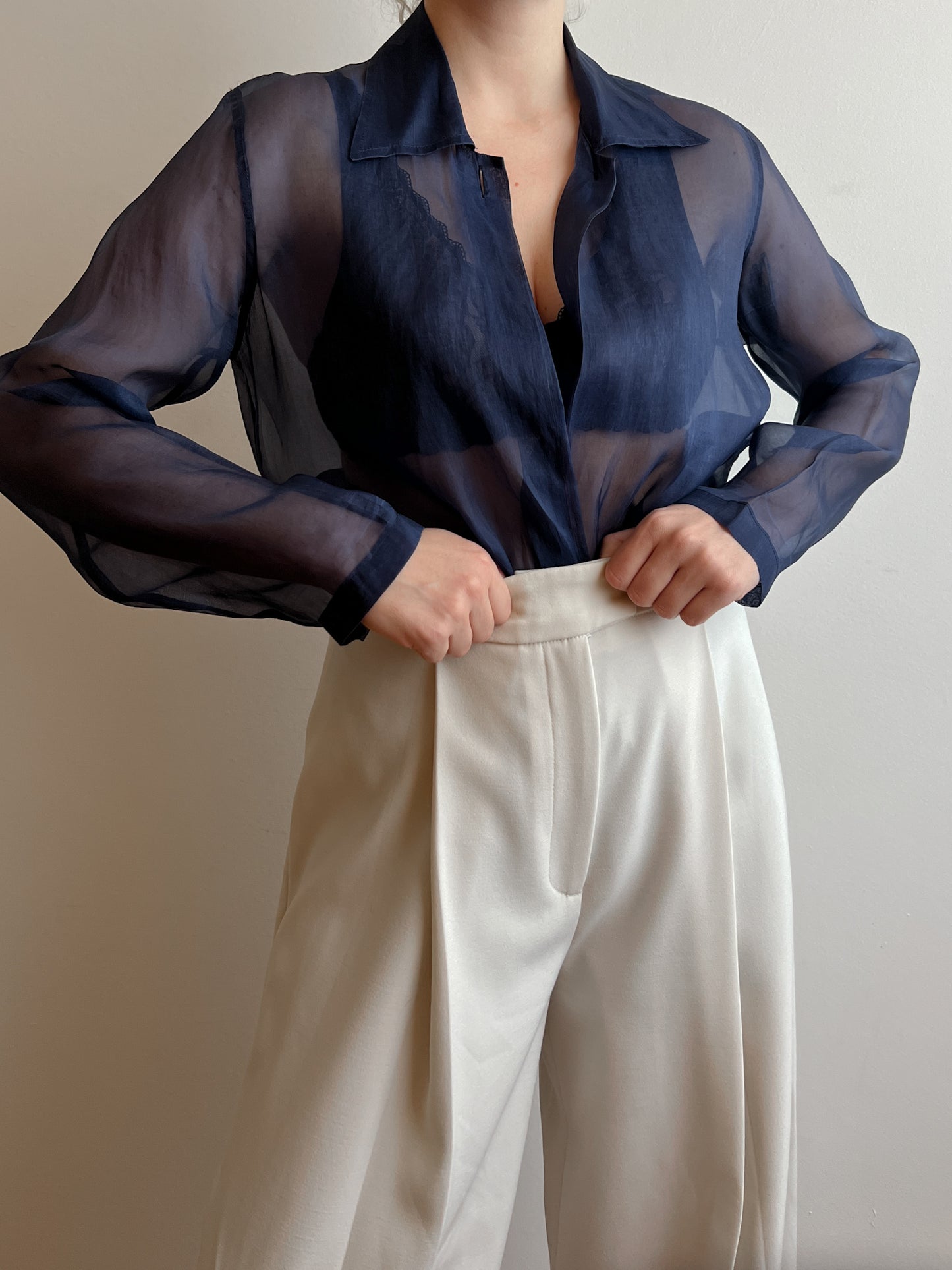 Pure silk blue blouse