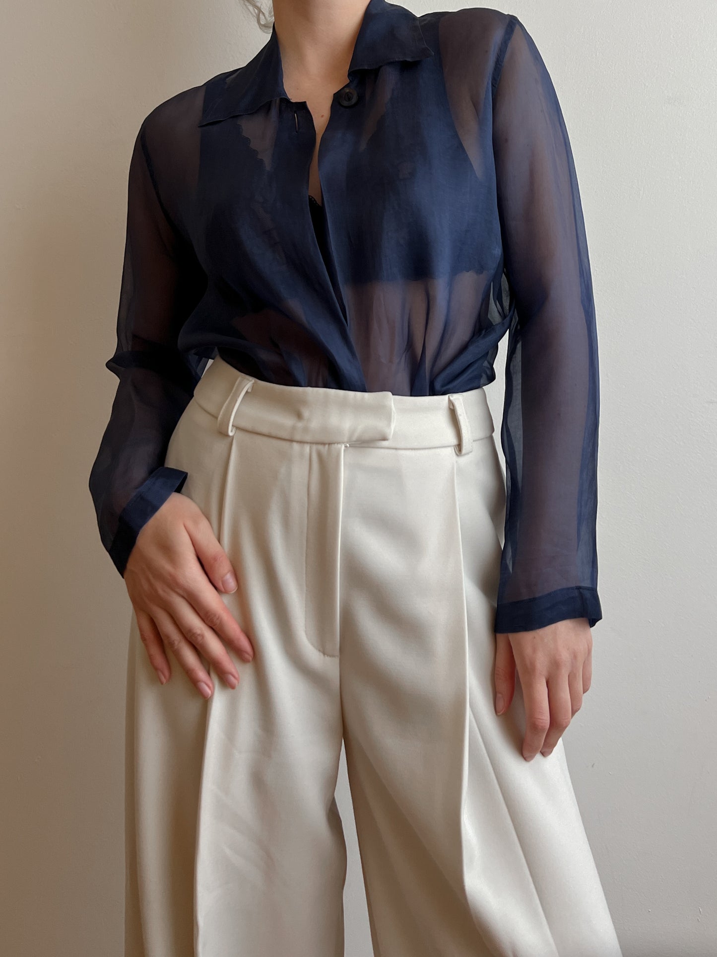 Pure silk blue blouse