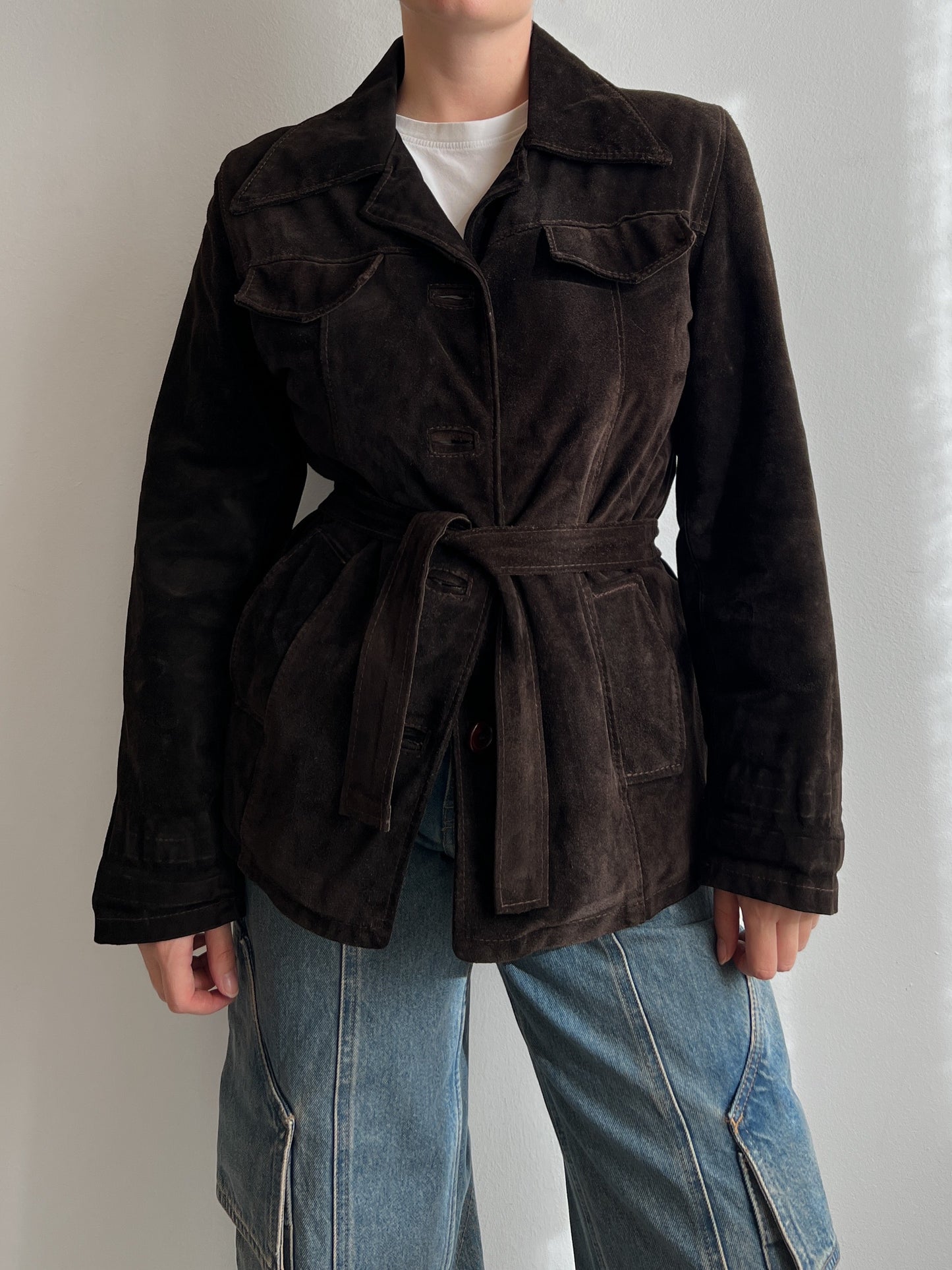 Real suede brown jacket