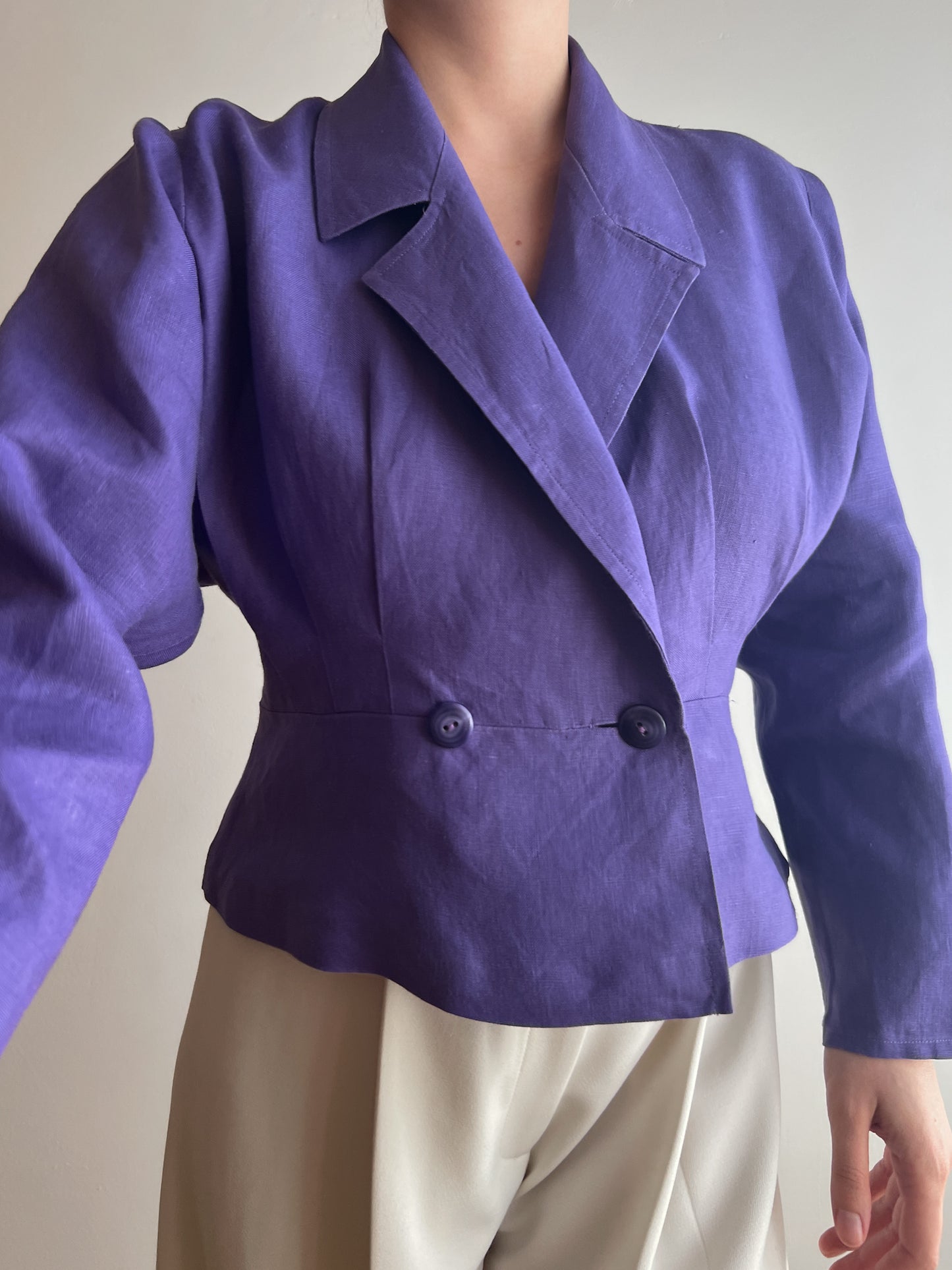 Pure linen purple jacket