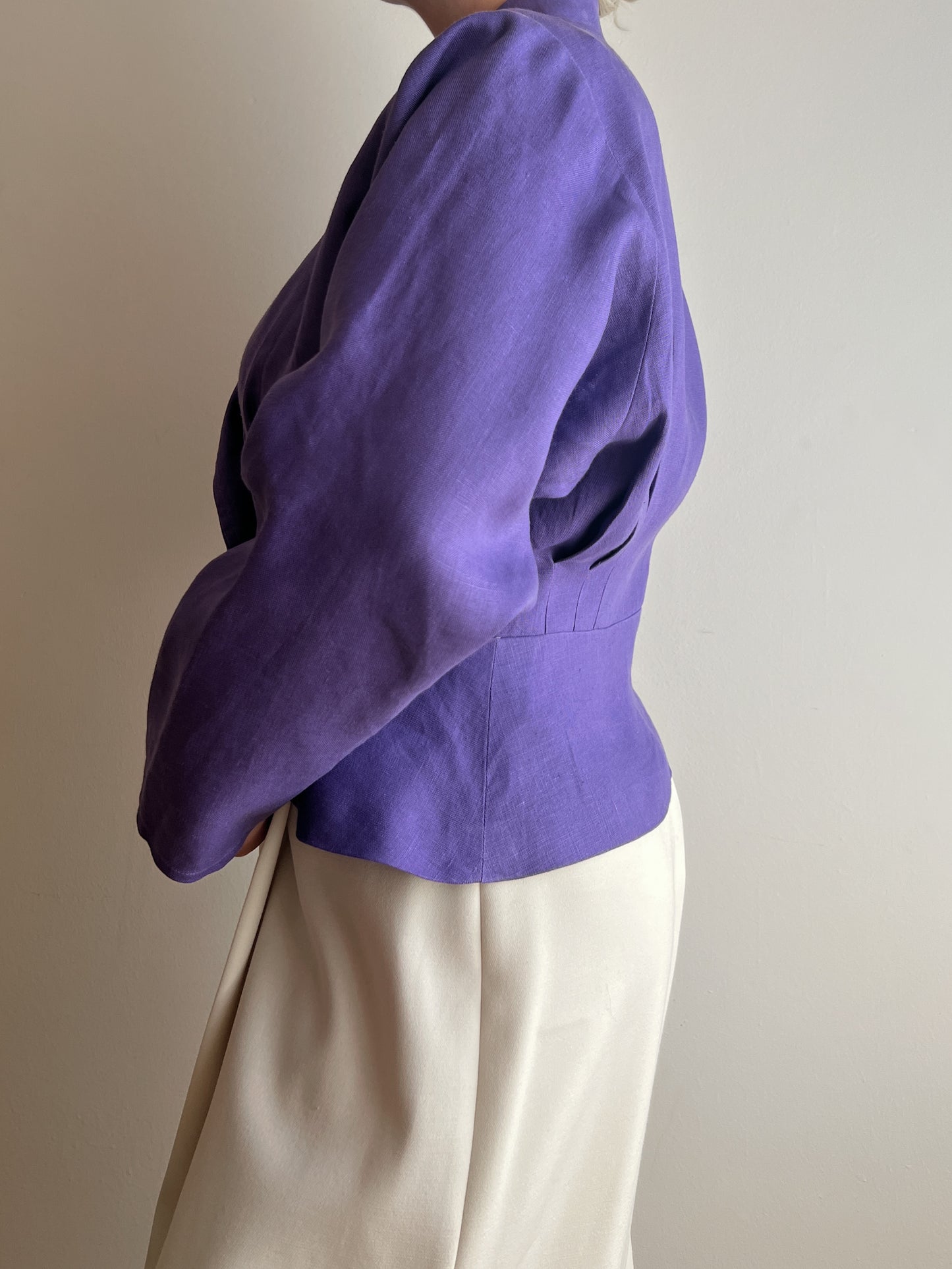 Pure linen purple jacket