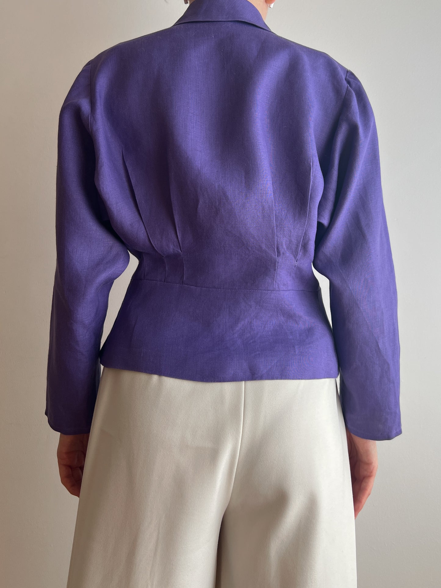 Pure linen purple jacket