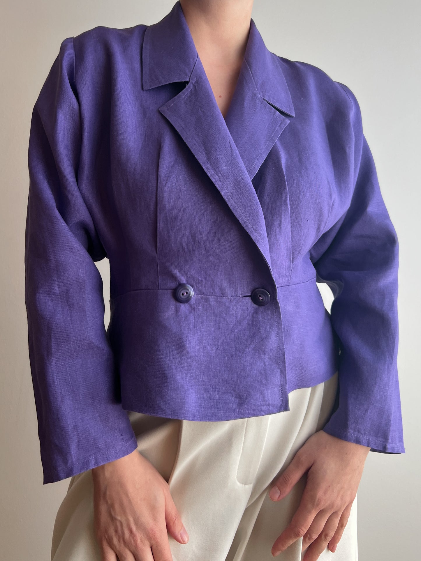 Pure linen purple jacket