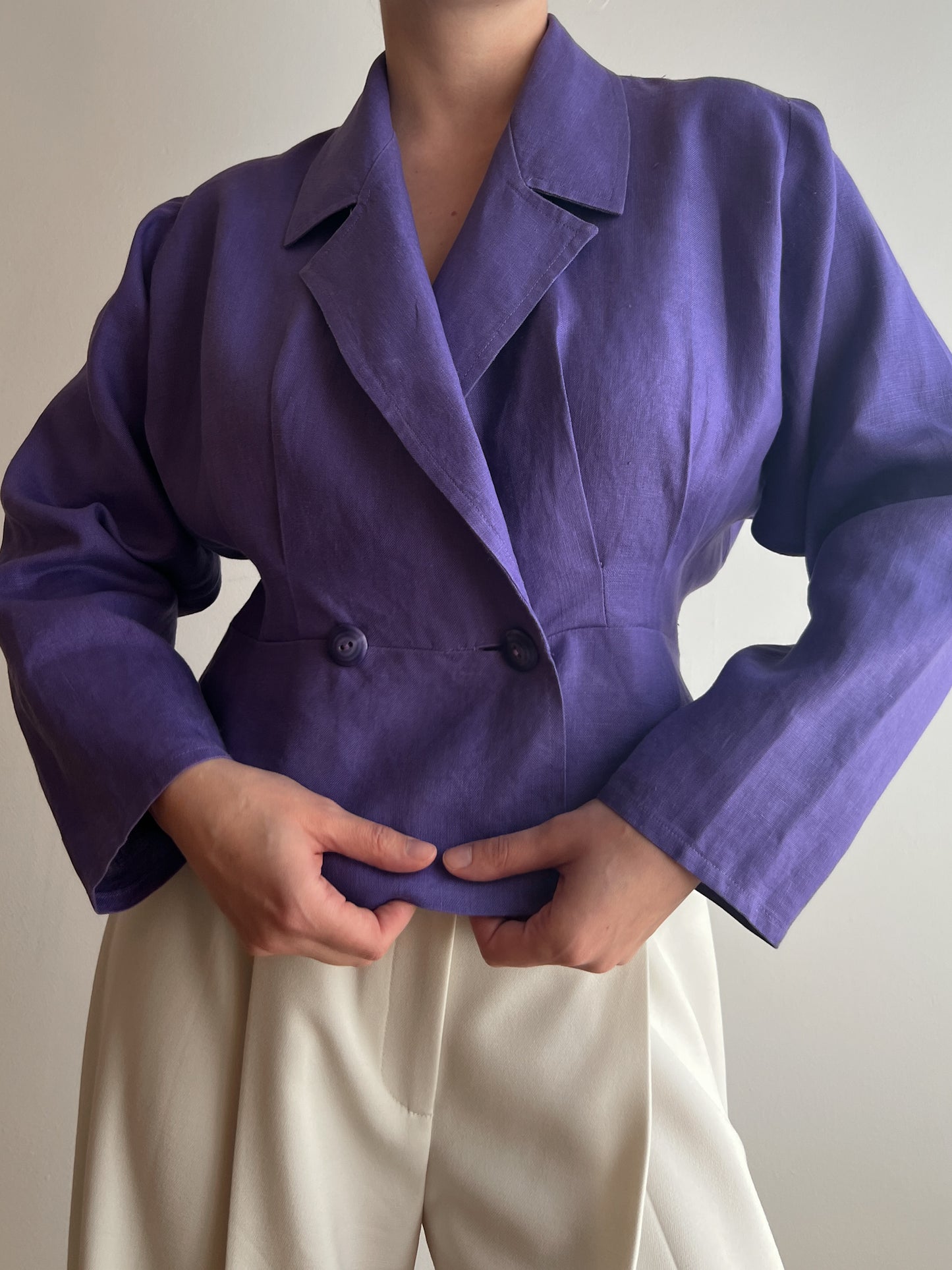 Pure linen purple jacket