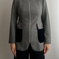 Virgin wool and velvet zipped blazer