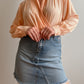 Silk blend peach body blouse