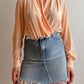 Silk blend peach body blouse