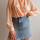 Silk blend peach body blouse