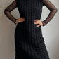 Pure wool embroidered black dress